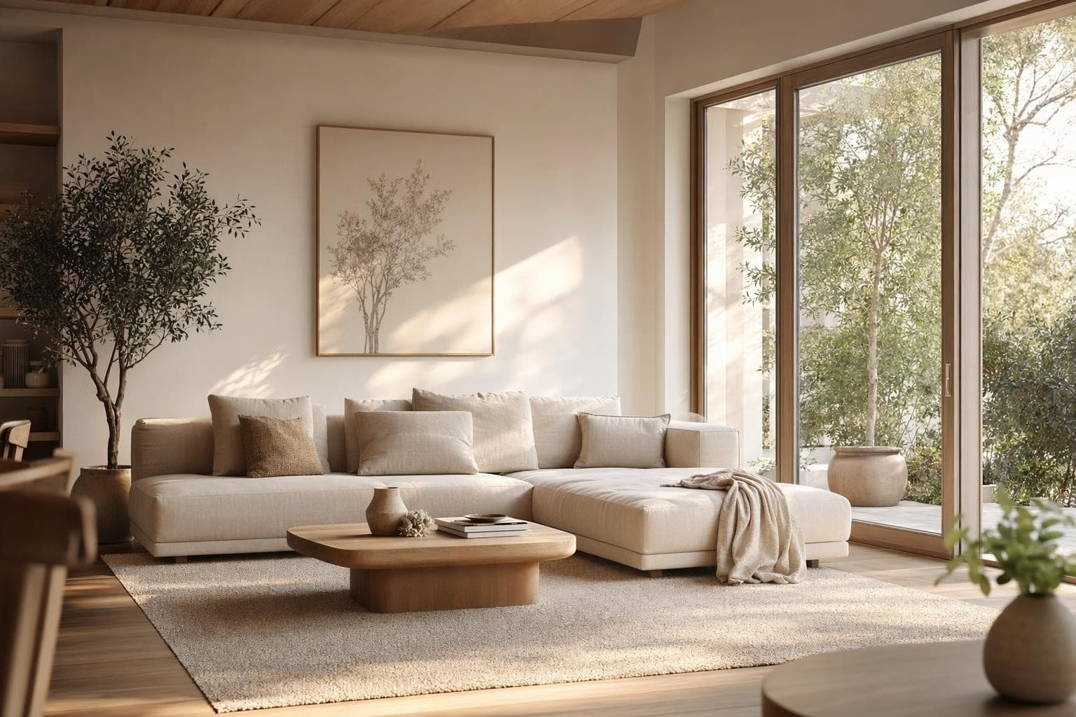 AI Boho Living Room design by StableRender